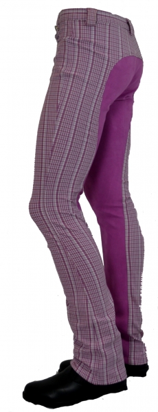 Damen Jodhpurreithose  "Plaid Basic" in Pink